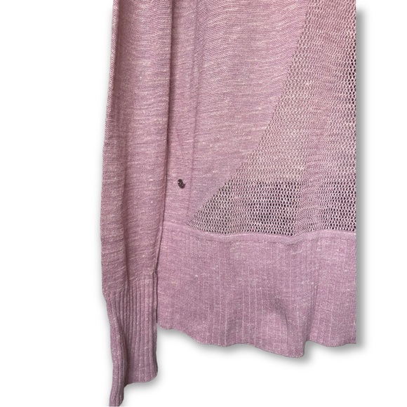Lululemon NWOT Calm and Collected Wrap Linen Hooded Cardigan Sweater Pink S 4 6 - Picture 8 of 11